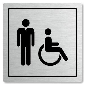 WC muži Invalidé, 118x118mm, stříbrná, Arizona